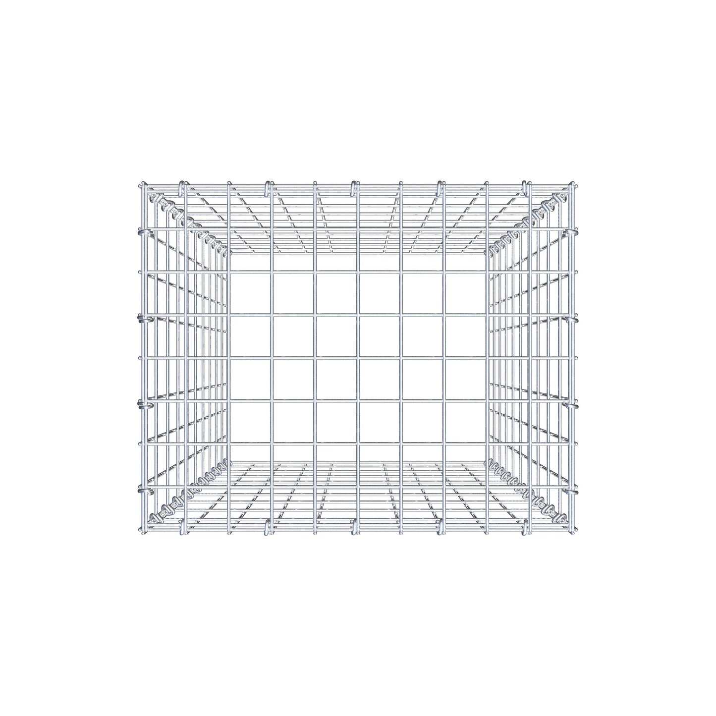 Typ 3 påbyggnadsgabion 100 cm x 50 cm x 40 cm (L x H x D), maskstorlek 5 cm x 10 cm, C-ring