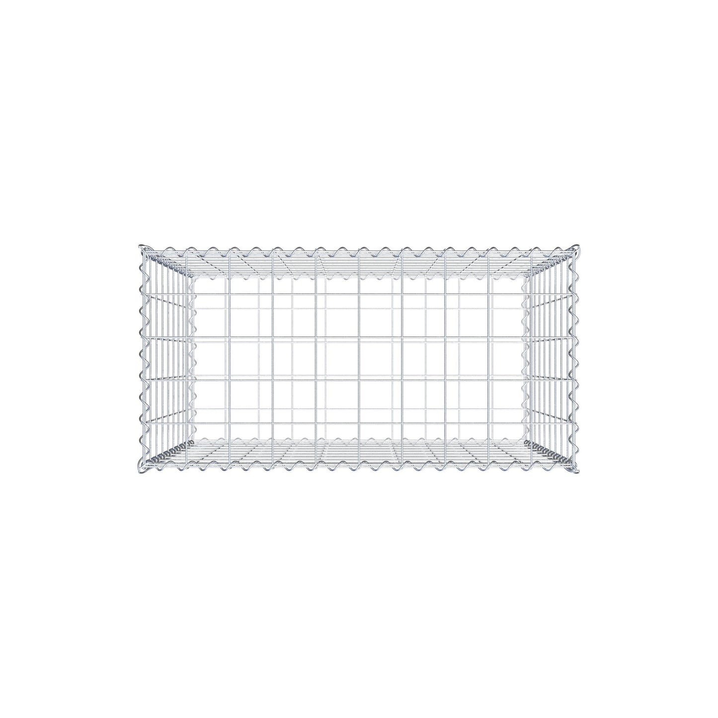 Gabion 100 cm x 90 cm x 50 cm (L x H x D), maskestørrelse 10 cm x 10 cm, spiral