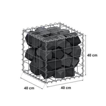 Gabion 40 cm x 40 cm x 40 cm (L x H x D), maskestørrelse 10 cm x 10 cm, spiral