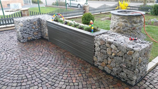 Gabião 100 cm x 80 cm x 50 cm (C x A x P), malhagem 5 cm x 10 cm, espiral