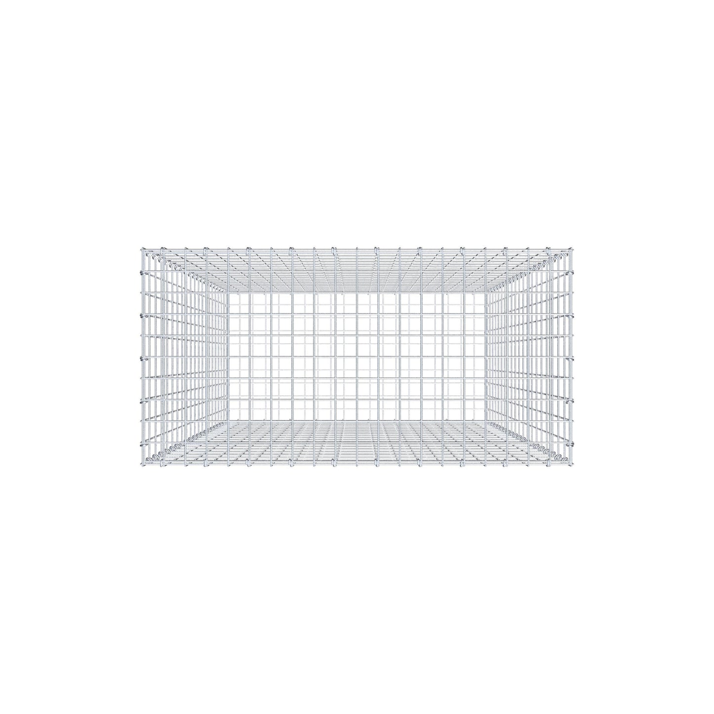 Gabion 200 cm x 100 cm x 50 cm (L x H x P), mailles 5 cm x 10 cm, anneau en C