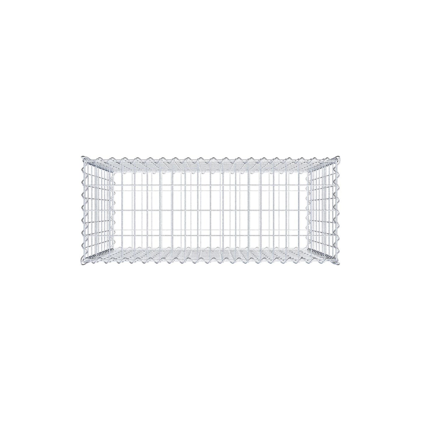 Gabião 100 cm x 90 cm x 40 cm (C x A x P), malhagem 5 cm x 10 cm, espiral