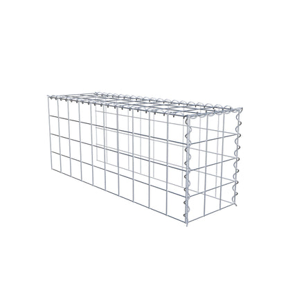 Påväxt gabion typ 4 100 cm x 40 cm x 30 cm (L x H x D), maskstorlek 10 cm x 10 cm, spiral