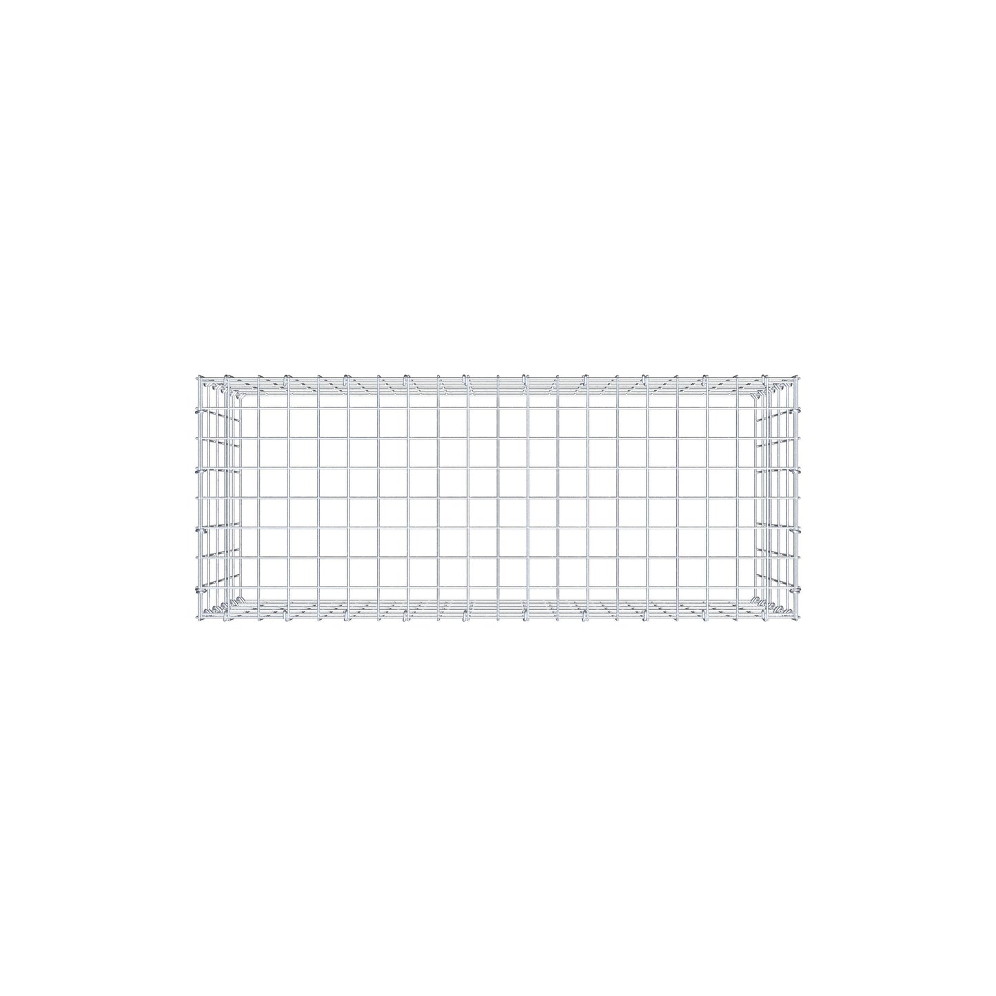 Typ 3 påbyggnadsgabion 100 cm x 50 cm x 40 cm (L x H x D), maskstorlek 5 cm x 10 cm, C-ring
