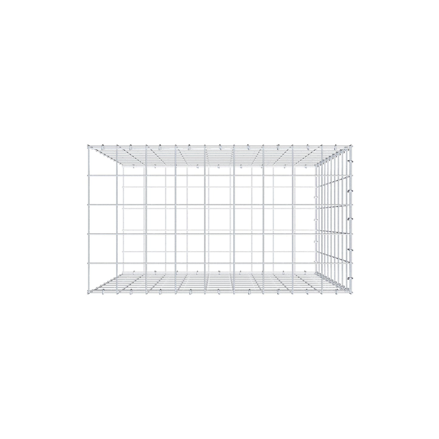 Gavión complementario de tipo 2 100 cm x 90 cm x 50 cm (L x A x P), malla 10 cm x 10 cm, anillo en C