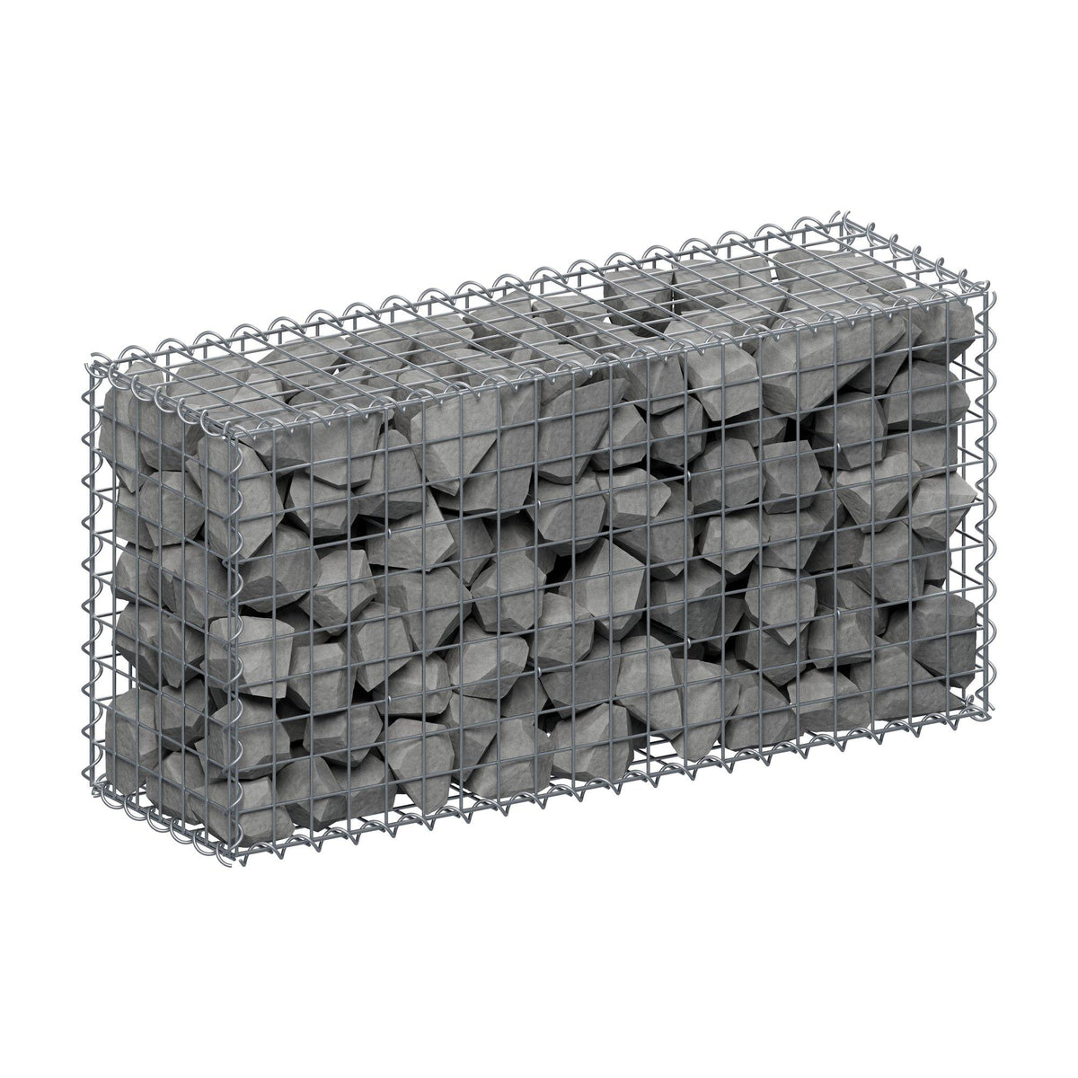 Gabione 100 cm x 50 cm x 30 cm (L x H x T), Maschenweite 5 cm x 5 cm, Spirale