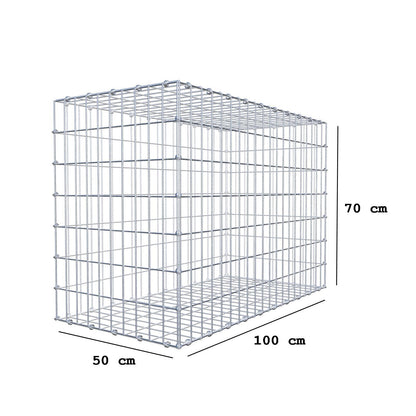 Gabião 100 cm x 70 cm x 50 cm (C x A x P), malhagem 5 x 10 cm, anel espiral