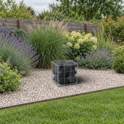Gabion 30 cm x 30 cm x 30 cm (L x H x D), maskestørrelse 10 cm x 10 cm, spiral