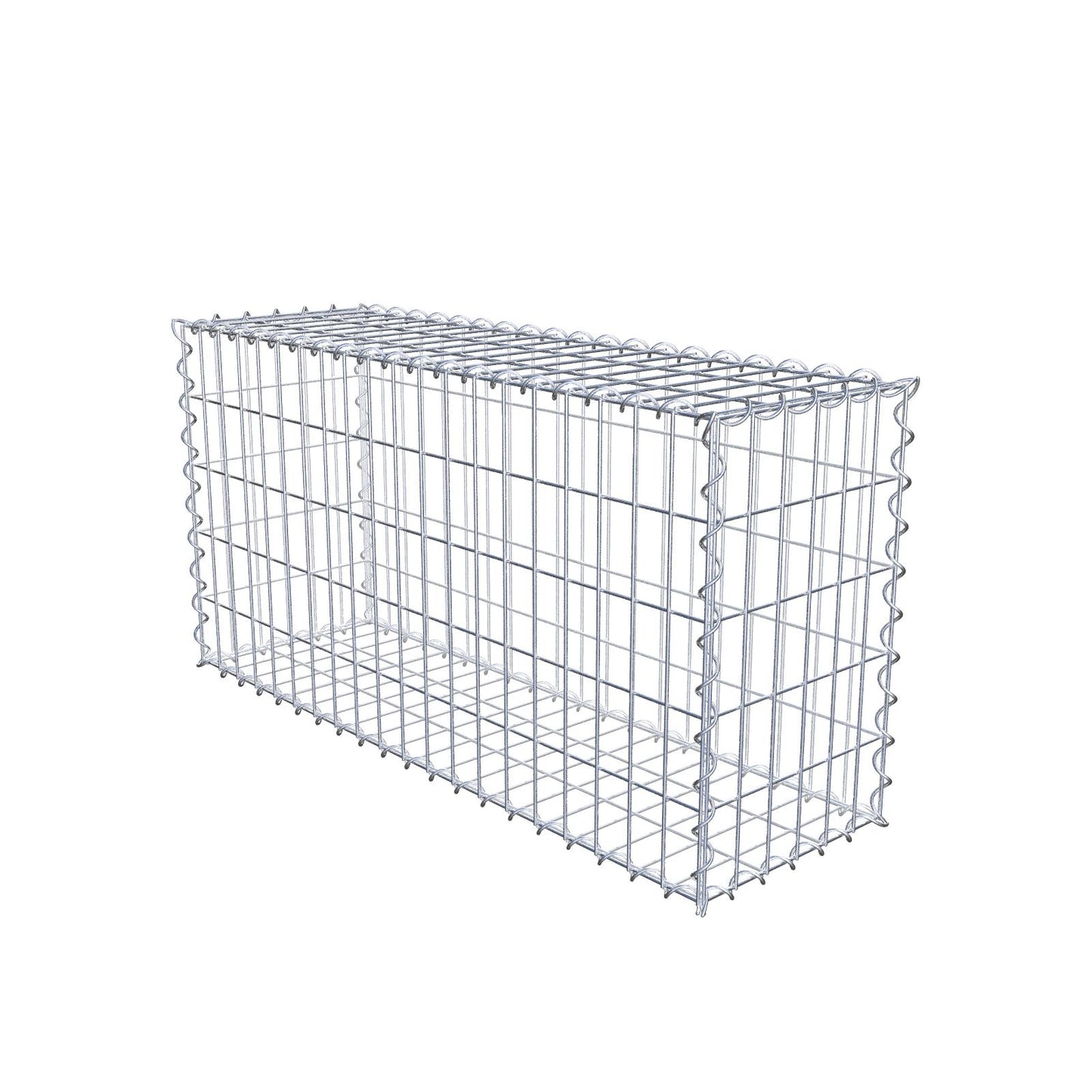 Gabbione 100 cm x 50 cm x 30 cm (L x H x P), maglia 5 cm x 10 cm, spirale