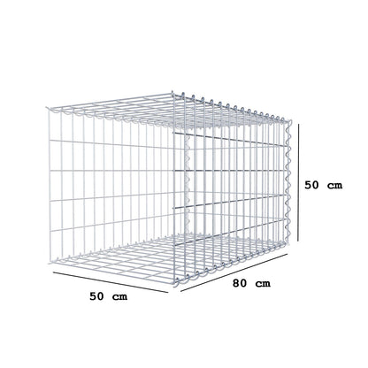 Opvokset gabion type 2 80 cm x 50 cm x 50 cm (L x H x D), maskestørrelse 5 cm x 10 cm, spiral
