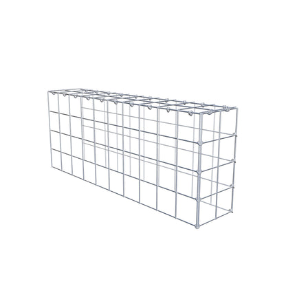 Monteret gabion type 4 100 cm x 40 cm x 20 cm (L x H x D), maskestørrelse 10 cm x 10 cm, C-ring