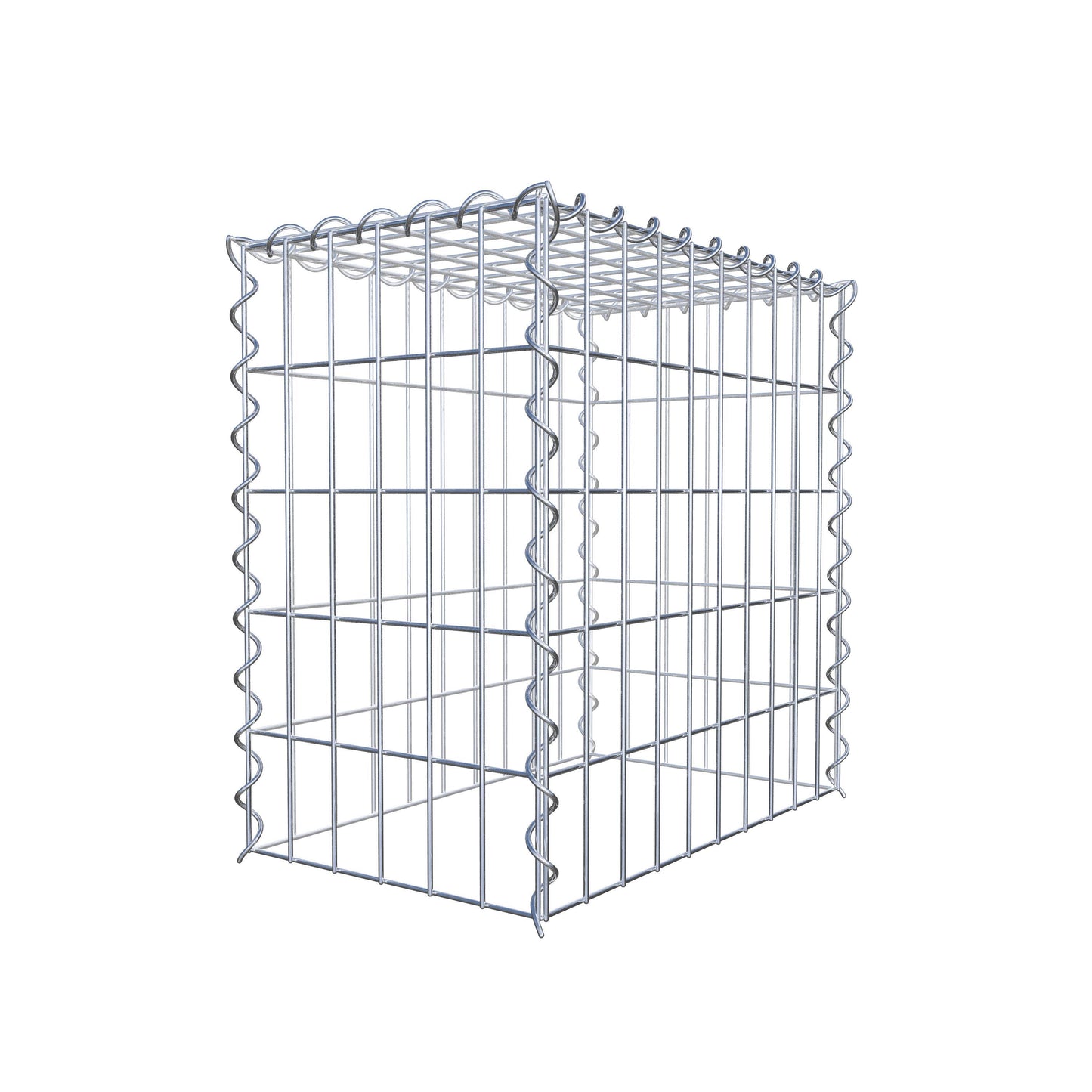 Gabião tipo 3 50 cm x 50 cm x 30 cm (C x A x P), malhagem 5 cm x 10 cm, espiral