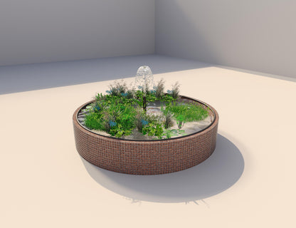 Gabion-dam, rund, ydre diameter 412 cm, højde 80 cm, maskestørrelse 5 x 5 cm, vægtykkelse 15 cm