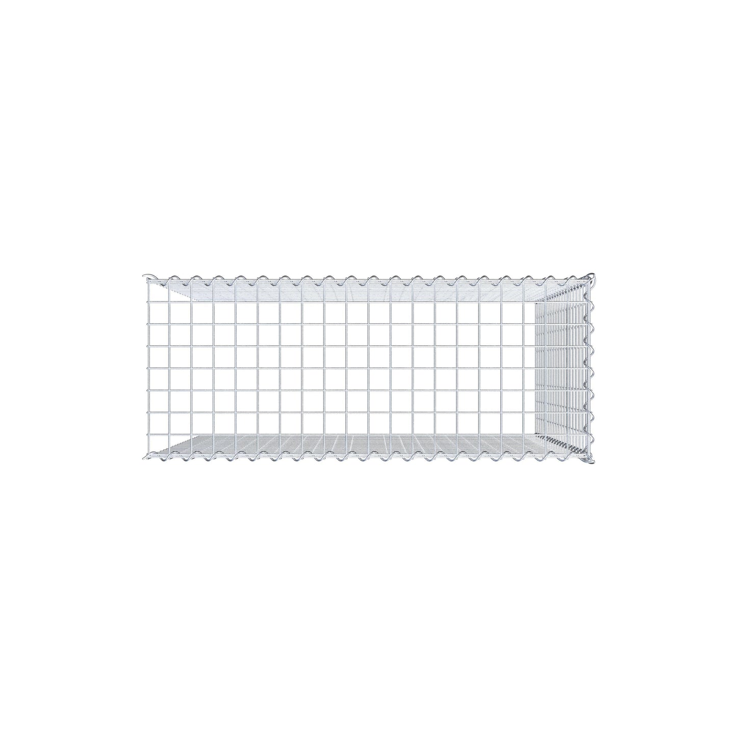 Gabião tipo 4 100 cm x 100 cm x 40 cm (C x A x P), malhagem 5 cm x 5 cm, espiral