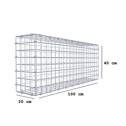 Gabião 100 cm x 40 cm x 20 cm (C x A x P), malhagem 5 x 5 cm, anel espiral
