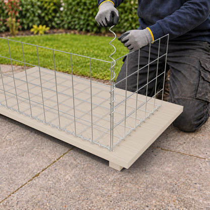 Schanskorf 100 cm x 40 cm x 50 cm (L x H x D), maaswijdte 10 cm x 10 cm, spiraalvormig
