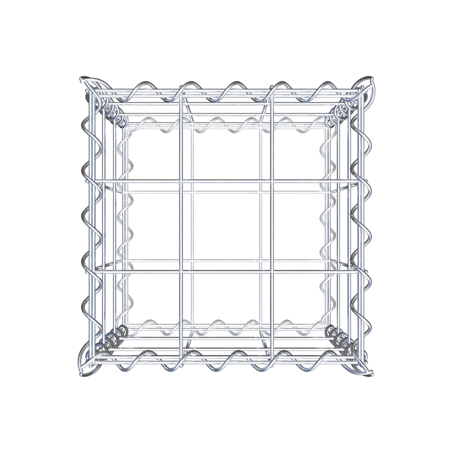 Gavión 30 cm x 30 cm x 30 cm (L x A x P), luz de malla 10 cm x 10 cm, en espiral