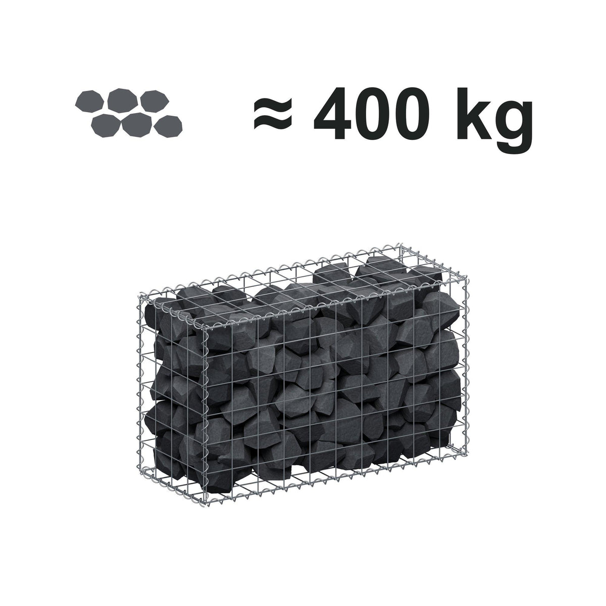 Gabião 100 cm x 60 cm x 40 cm (C x A x P), malhagem 10 cm x 10 cm, espiral
