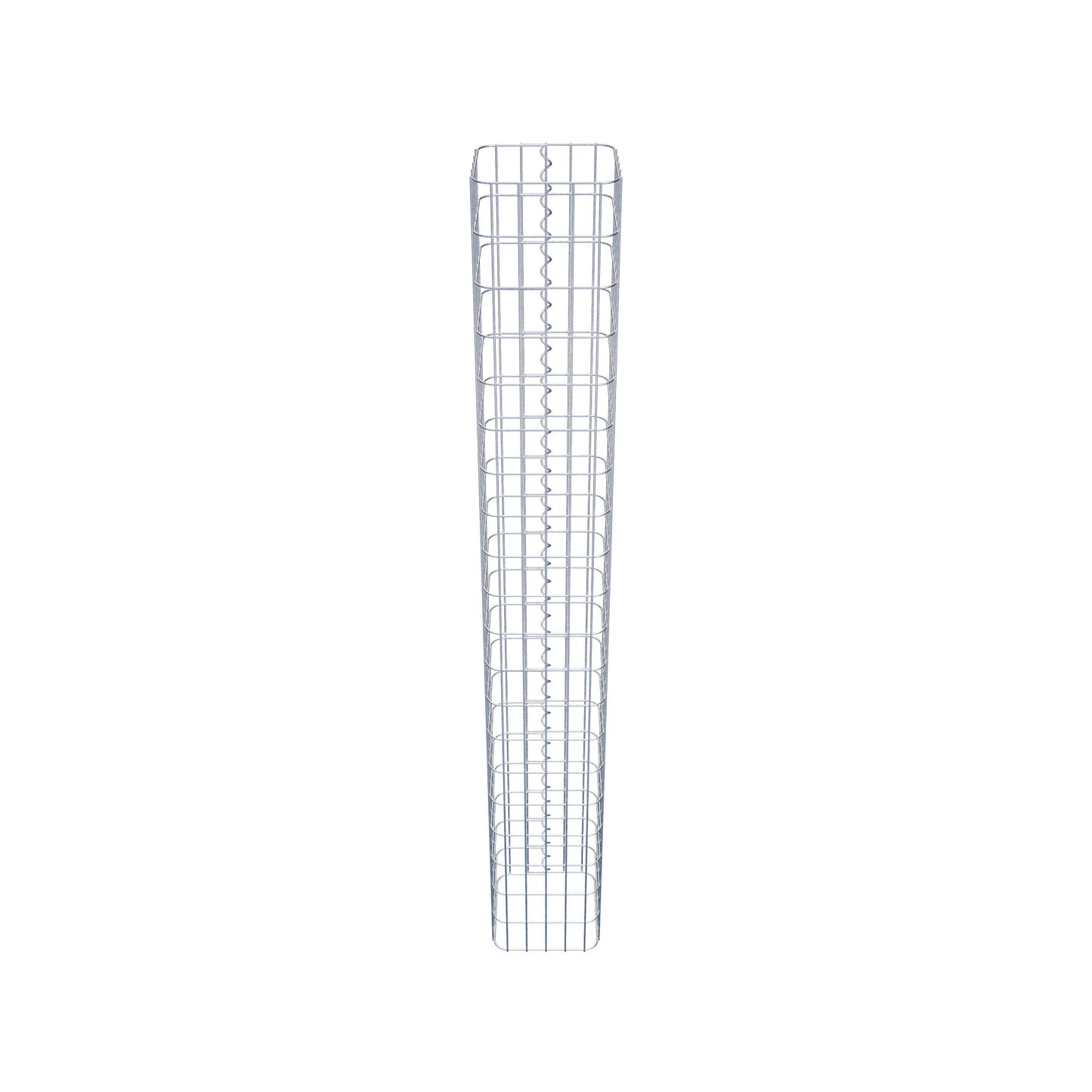 Rektangulär varmförzinkad gabionpelare, 27 cm x 27 cm, 200 cm hög, MW 5 cm x 10 cm