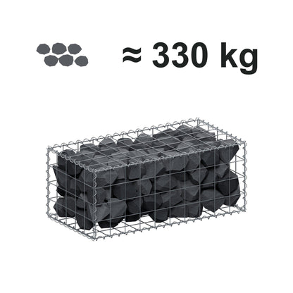 Schanskorf 100 cm x 40 cm x 50 cm (L x H x D), maaswijdte 10 cm x 10 cm, spiraalvormig