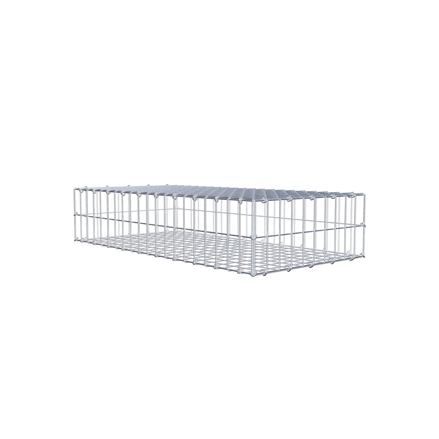Gabião 100 cm x 20 cm x 50 cm (C x A x P), malhagem 5 cm x 10 cm, anel C