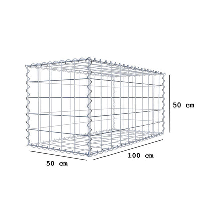 Set di 2 gabbioni 100 cm x 50 cm x 50 cm (L x H x P), maglia 10 x 10 cm, spirale