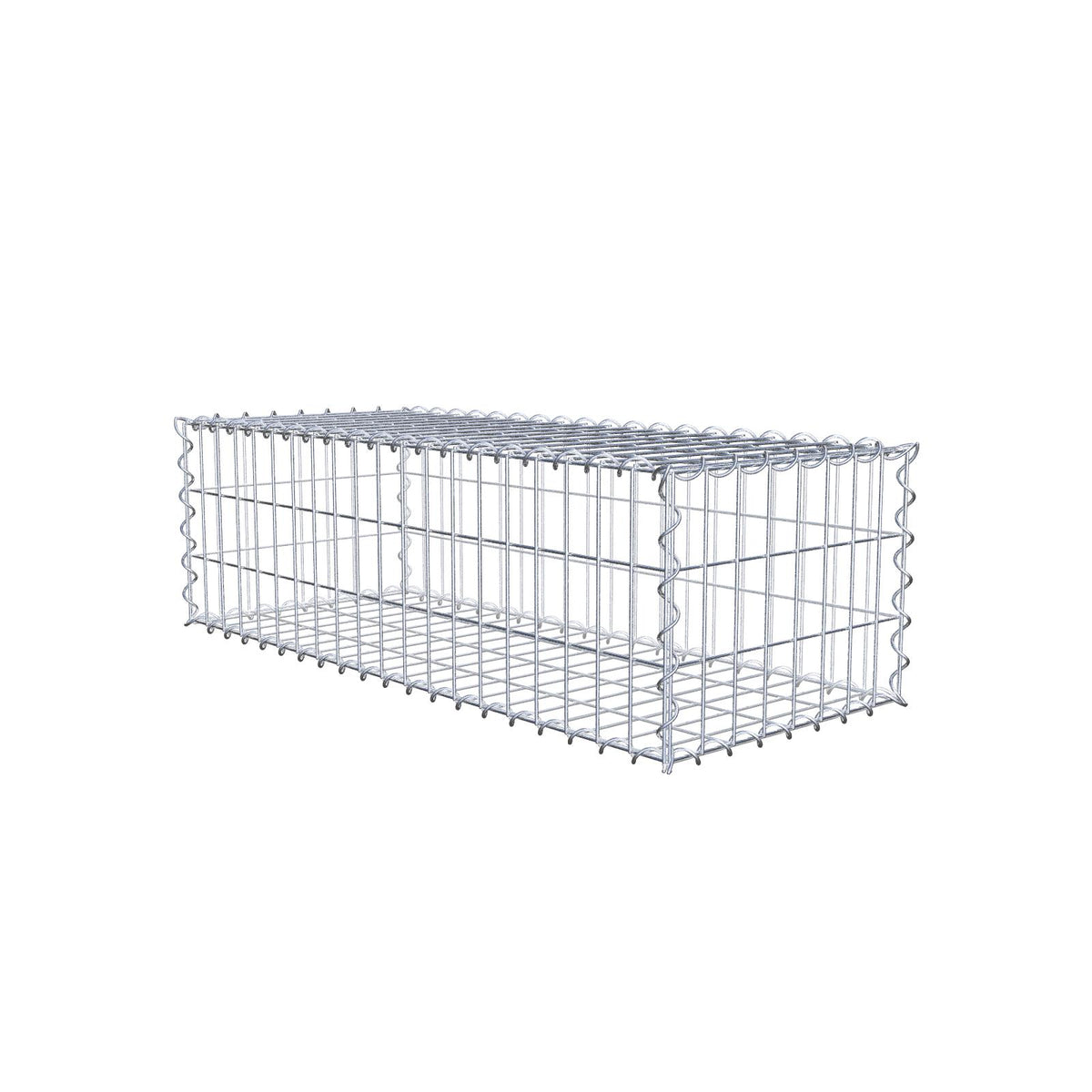 Schanskorf 100 cm x 30 cm x 40 cm (L x H x D), maaswijdte 5 cm x 10 cm, spiraalvormig