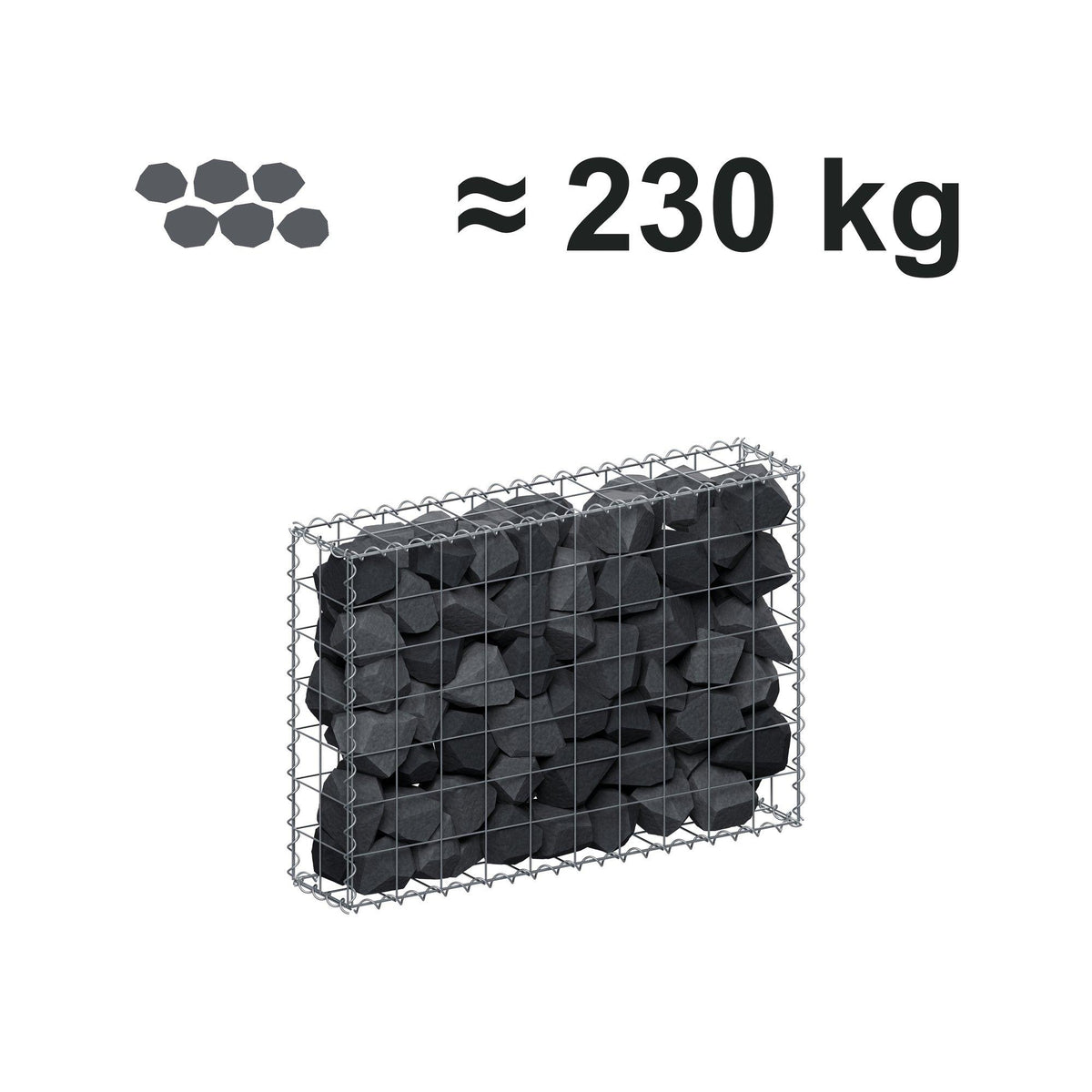 Gabião 100 cm x 70 cm x 20 cm (C x A x P), malhagem 10 cm x 10 cm, espiral