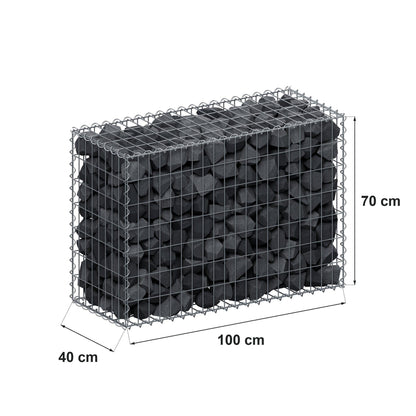 Gabion 100 cm x 70 cm x 40 cm (L x H x D), maskstorlek 5 cm x 10 cm, spiral
