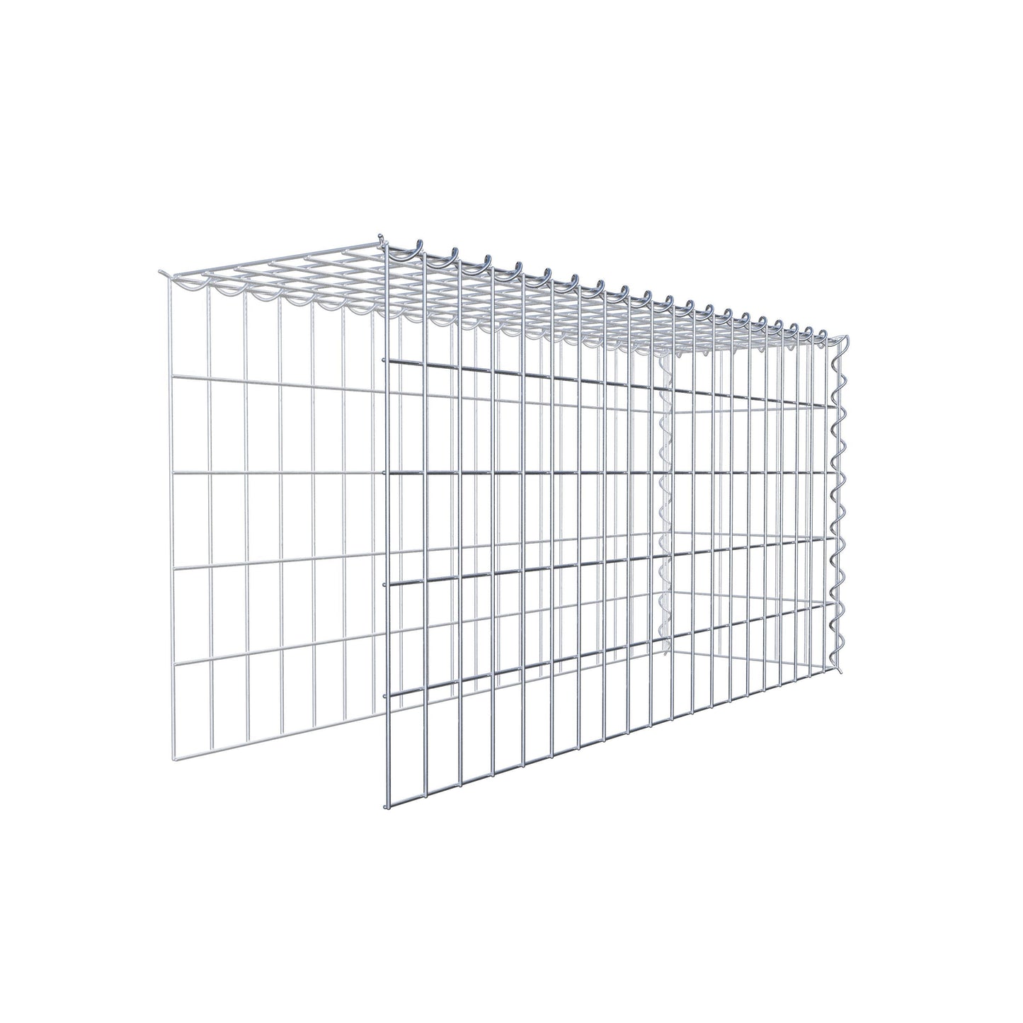 Opvokset gabion type 4 100 cm x 50 cm x 30 cm (L x H x D), maskestørrelse 5 cm x 10 cm, spiral