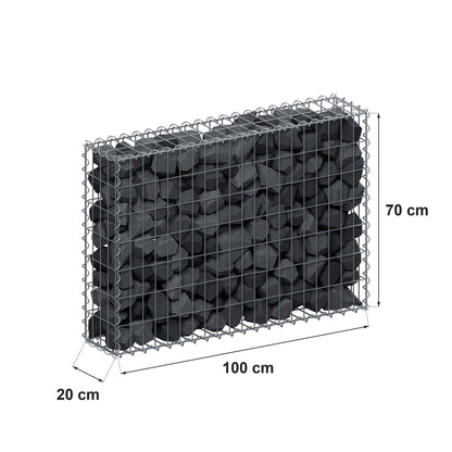 Gabbione 100 cm x 70 cm x 20 cm (L x H x P), maglia 5 cm x 10 cm, spirale