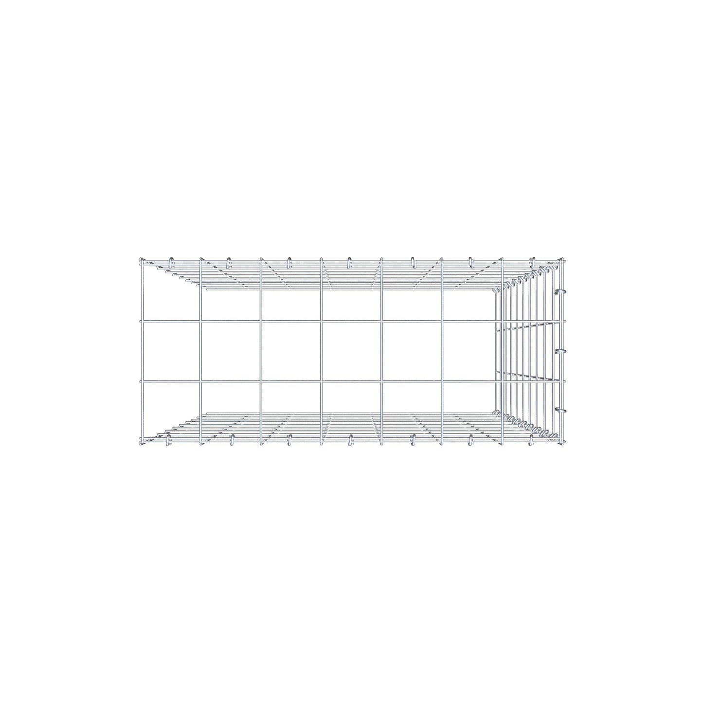 Gabião Tipo 4 100 cm x 70 cm x 30 cm (C x A x P), malhagem 10 cm x 10 cm, anel C