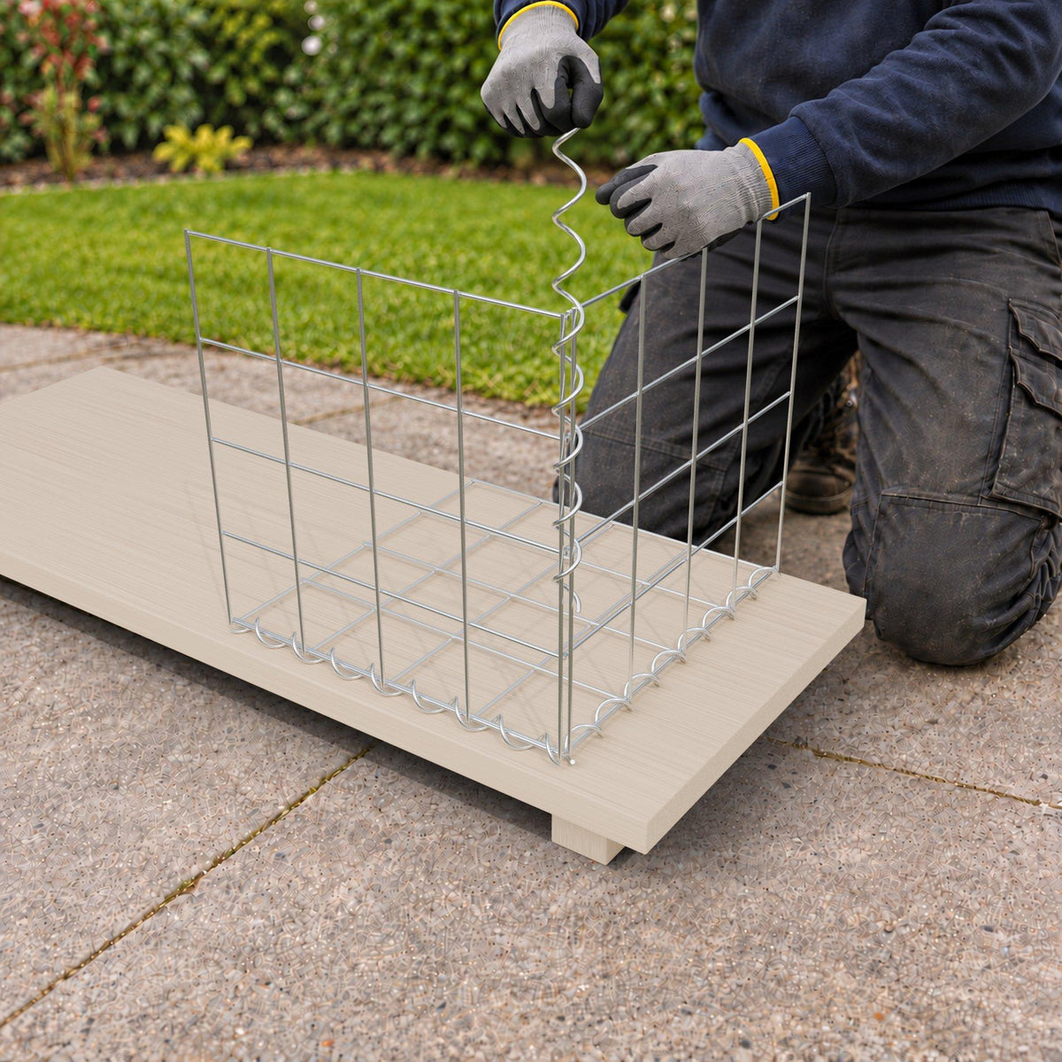 Gabion 40 cm x 40 cm x 40 cm (L x H x D), maskestørrelse 10 cm x 10 cm, spiral