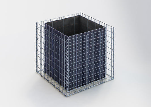 Lecho elevado rectangular 100 cm x 90 cm x 100 cm (largo x alto x fondo), malla 5 x 10 cm, espesor de pared 10 cm