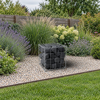 Gabion 40 cm x 40 cm x 40 cm (L x H x D), maskestørrelse 10 cm x 10 cm, spiral
