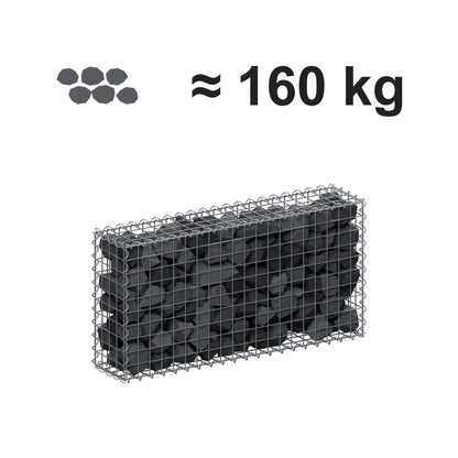 Gabião 100 cm x 50 cm x 20 cm (C x A x P), malhagem 5 cm x 5 cm, espiral
