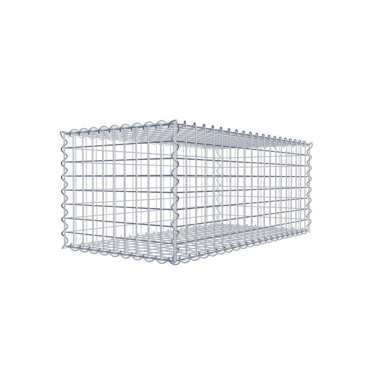 Gabione 100 cm x 40 cm x 50 cm (L x H x T), Maschenweite 5 cm x 5 cm, Spirale