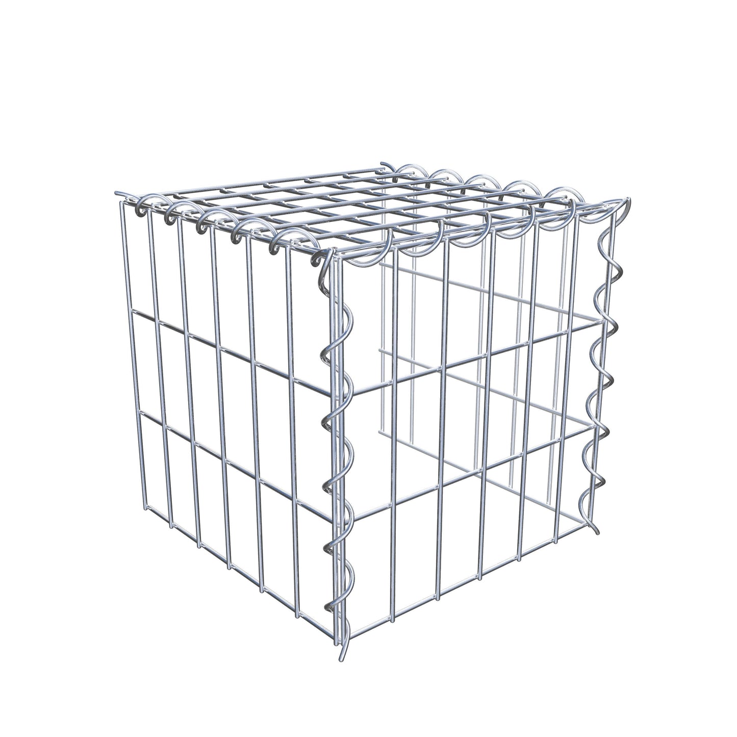 Opvokset gabion type 4 30 cm x 30 cm x 30 cm (L x H x D), maskestørrelse 5 cm x 10 cm, spiral