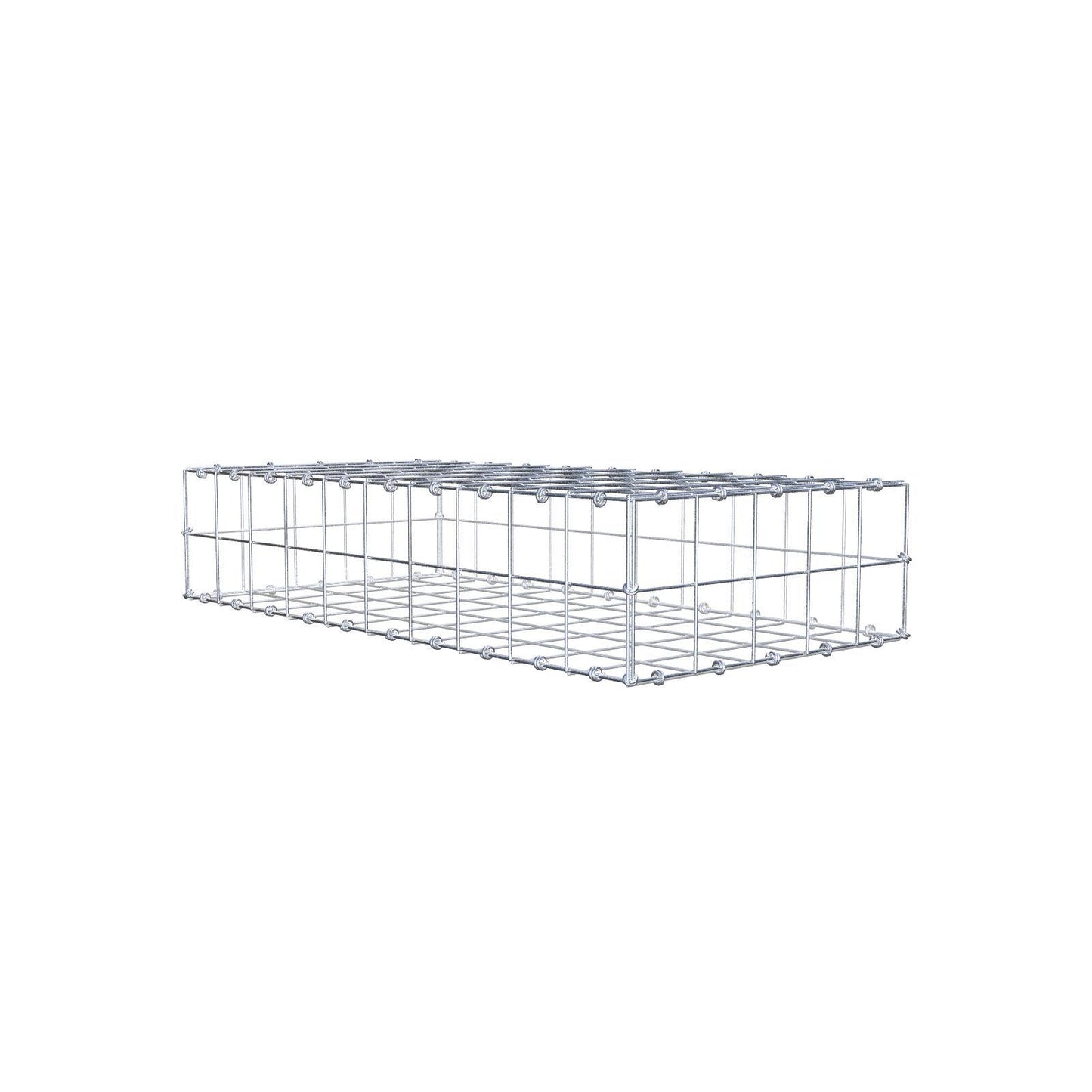 Gabion 100 cm x 20 cm x 50 cm (L x H x D), maskestørrelse 10 x 10 cm, spiralring