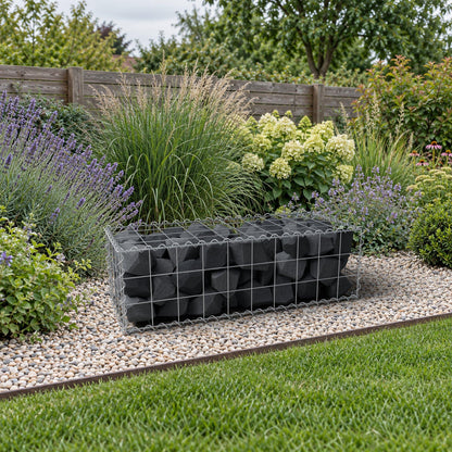 Gabion 100 cm x 30 cm x 40 cm (L x H x D), maskestørrelse 10 cm x 10 cm, spiral