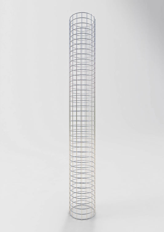 Rund gabionsøjle, varmgalvaniseret, 27 cm diameter, 200 cm højde, MW 5 cm x 5 cm