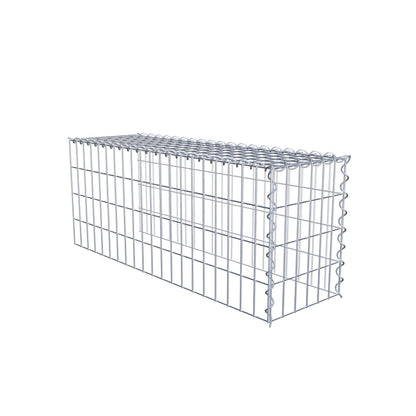 Opvokset gabion type 4 100 cm x 40 cm x 30 cm (L x H x D), maskestørrelse 5 cm x 10 cm, spiral