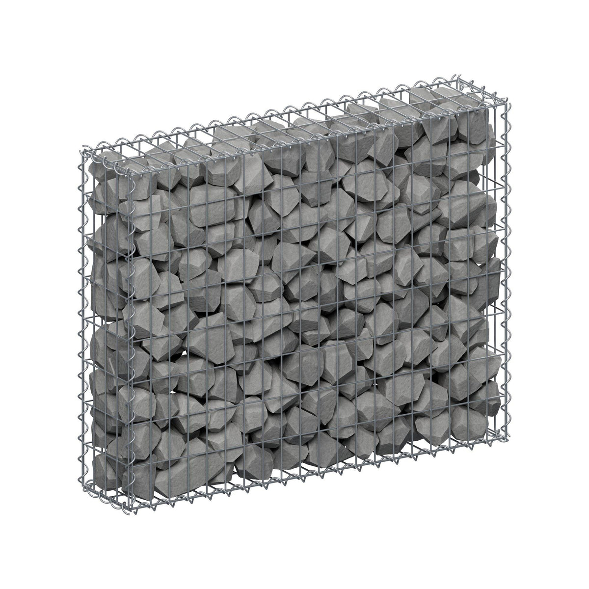 Gabbione 100 cm x 80 cm x 20 cm (L x H x P), maglia 5 cm x 10 cm, spirale