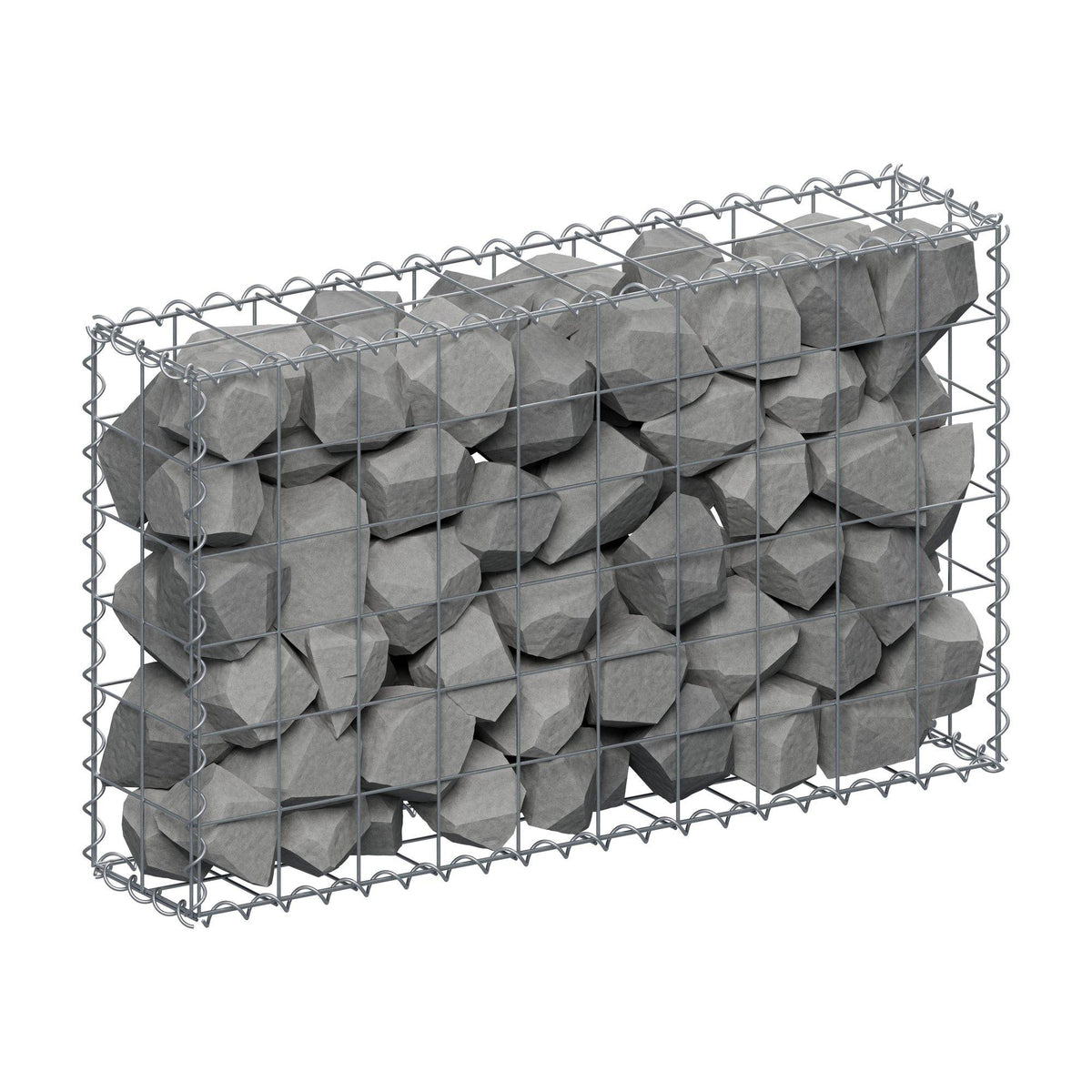 Gabião 100 cm x 60 cm x 20 cm (C x A x P), malhagem 10 cm x 10 cm, espiral