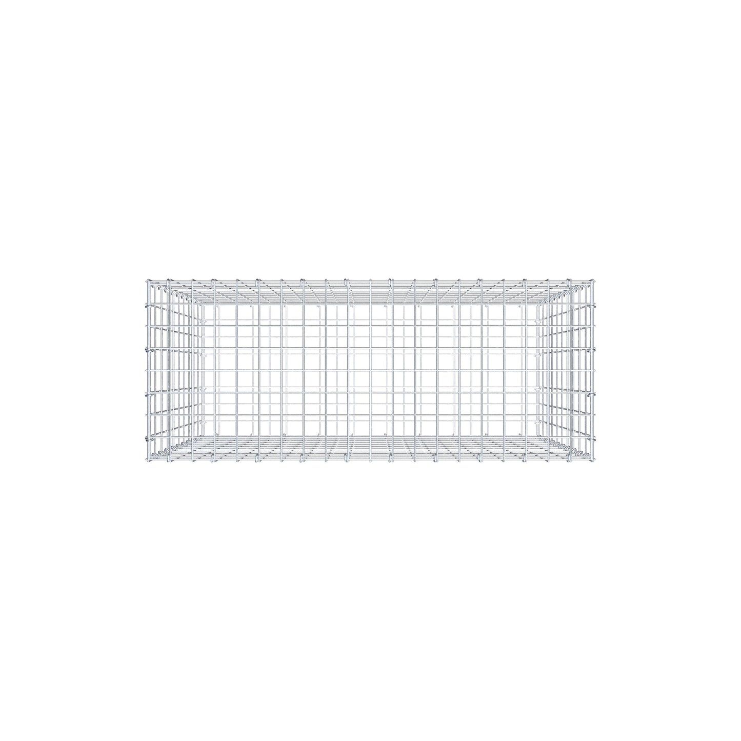 Gabion 100 cm x 100 cm x 40 cm (L x H x P), mailles 5 cm x 10 cm, anneau en C