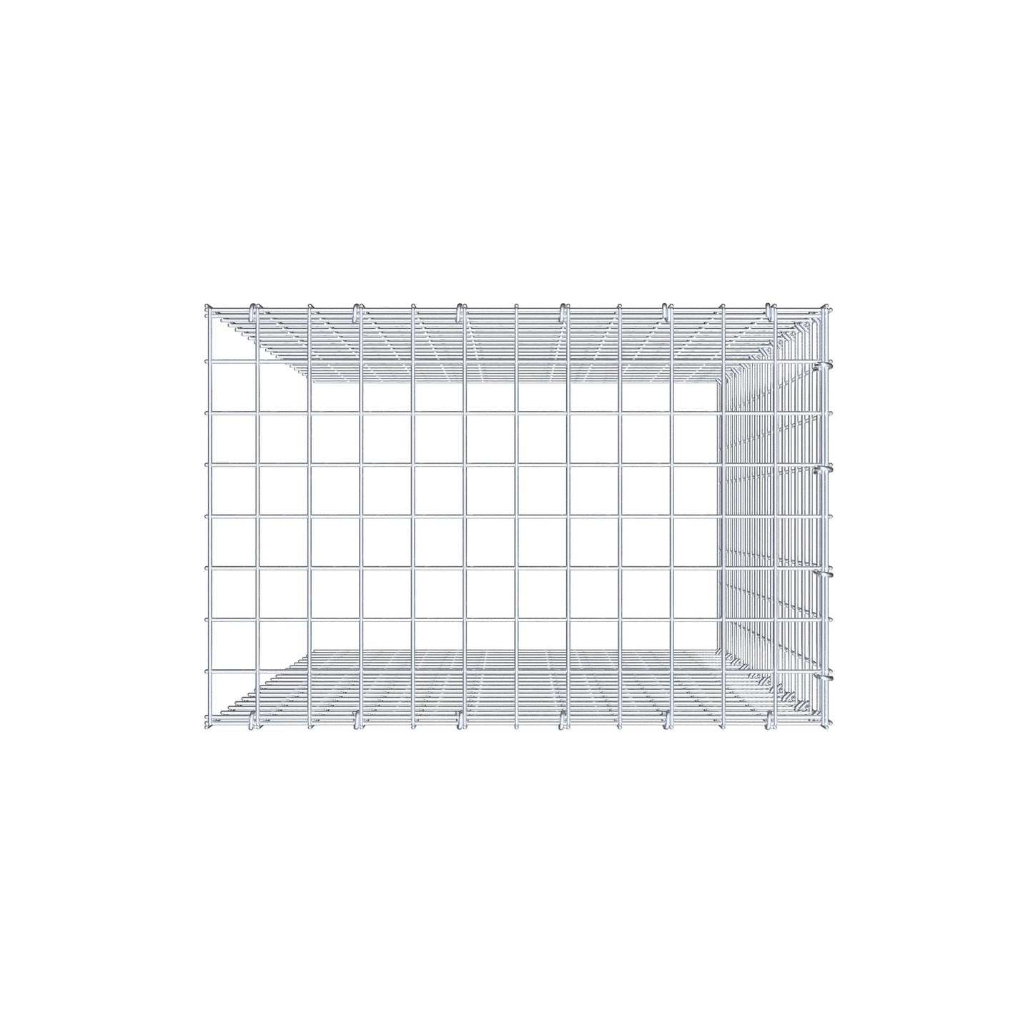 Gavión acoplable tipo 4 100 cm x 60 cm x 40 cm (L x A x P), malla 5 cm x 5 cm, anillo en C