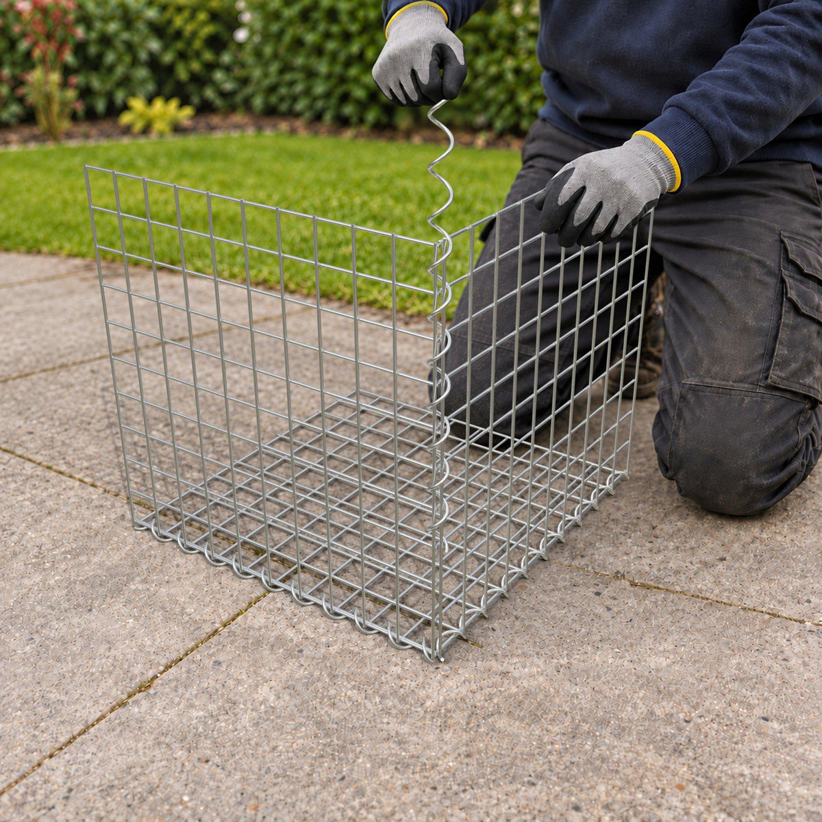 Gabion 50 cm x 50 cm x 50 cm (L x H x D), mesh size 5 cm x 5 cm, spiral