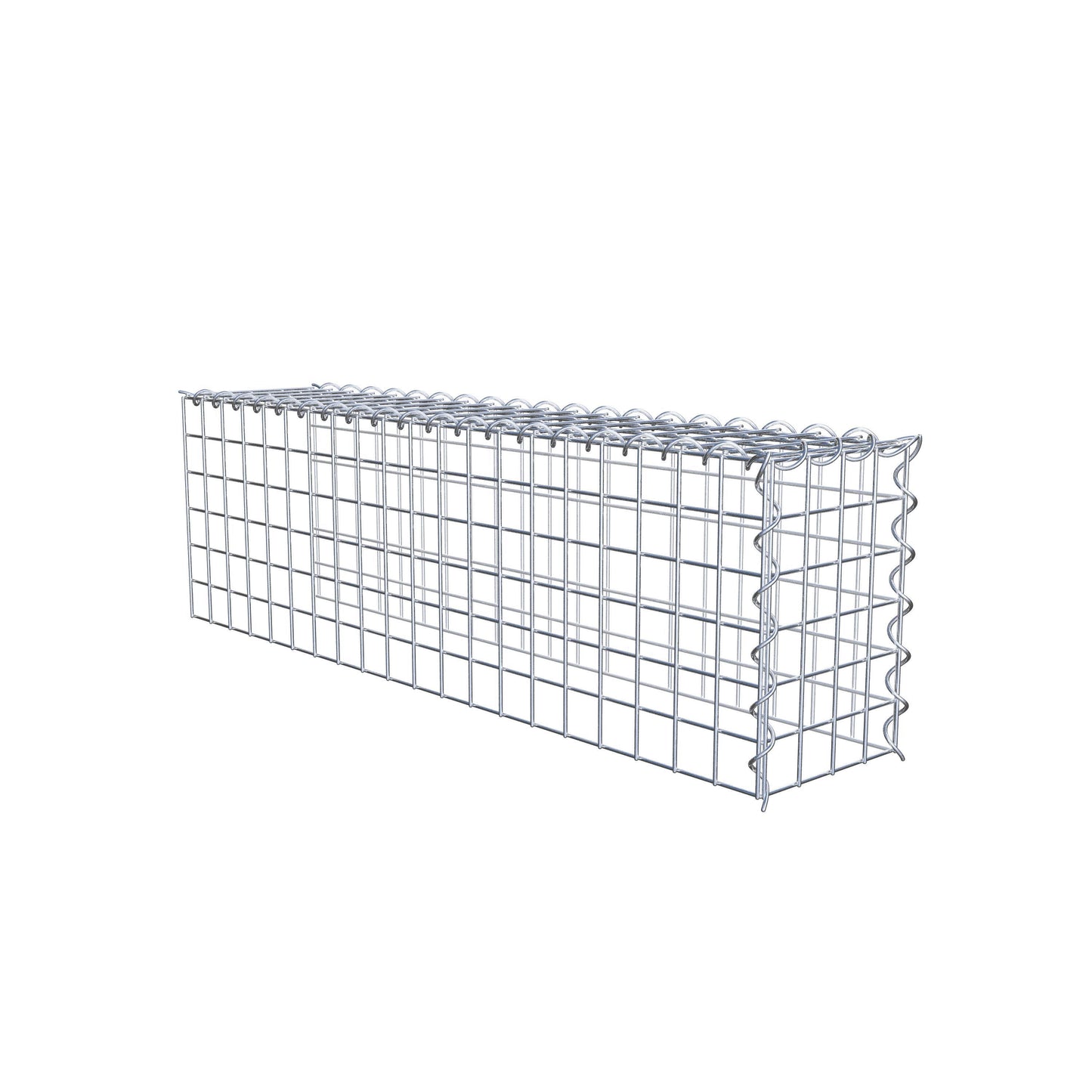 Opvokset gabion type 4 100 cm x 30 cm x 20 cm (L x H x D), maskestørrelse 5 cm x 5 cm, spiral
