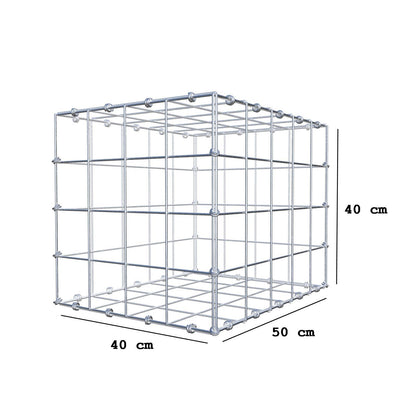 Gabião 50 cm x 40 cm x 40 cm (C x A x P), malhagem 10 x 10 cm, anel espiral