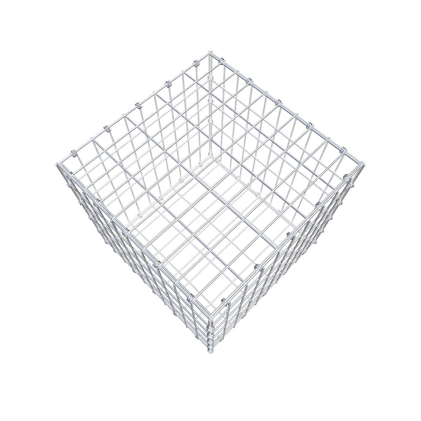 Gabião 50 cm x 50 cm x 50 cm (C x A x P), malhagem 5 x 10 cm, anel espiral